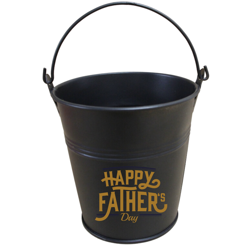 Black Tin Bucket For Dad | Customized Bucket